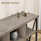 Meuble de rangement 8 cases et bibliothèque 62 cases style ferme – Étagère à livres moderne en bois avec cases, longue unité de rangement pour salon, entrée, bureau