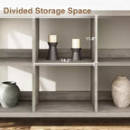Meuble de rangement 8 cases et bibliothèque 62 cases style ferme – Étagère à livres moderne en bois avec cases, longue unité de rangement pour salon, entrée, bureau