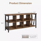 Meuble de rangement 8 cases et bibliothèque 62 cases style ferme – Étagère à livres moderne en bois avec cases, longue unité de rangement pour salon, entrée, bureau
