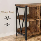 Meuble de rangement 8 cases et bibliothèque 62 cases style ferme – Étagère à livres moderne en bois avec cases, longue unité de rangement pour salon, entrée, bureau