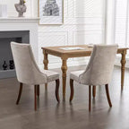 Lot de 2 chaises de salle à manger, chaise de salle à manger rembourrée avec haut dossier, éponge haute densité, structure triple élastique, chaise de salle à manger de cuisine