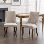 Lot de 2 chaises de salle à manger, chaise de salle à manger rembourrée avec haut dossier, éponge haute densité, structure triple élastique, chaise de salle à manger de cuisine