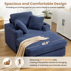 Hyleory Chaise longue en velours côtelé avec ottoman, fauteuil inclinable une place, fauteuil d'appoint moderne pour salon ou chambre à coucher