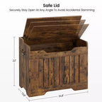 Banc de rangement en bois avec charnière de sécurité, 100 cm – Capacité 160 kg – Coffre de rangement à couvercle pour entrée, salon ou chambre à coucher