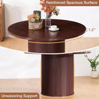 Hommpa Table de salle à manger ronde 48" - Bois d'hévéa robuste, style moderne rustique, 4 à 6 places
