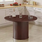 Hommpa Table de salle à manger ronde 48" - Bois d'hévéa robuste, style moderne rustique, 4 à 6 places