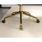 Chaise de bureau chic TUYOHW, chaise de vanité en poil de lapin artificiel, chaise de bureau pivotante à 360° avec base en métal doré, chaise d'ordinateur de 50 à 59 cm de hauteur