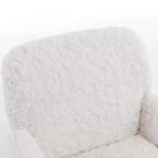 Chaise de bureau chic TUYOHW, chaise de vanité en poil de lapin artificiel, chaise de bureau pivotante à 360° avec base en métal doré, chaise d'ordinateur de 50 à 59 cm de hauteur
