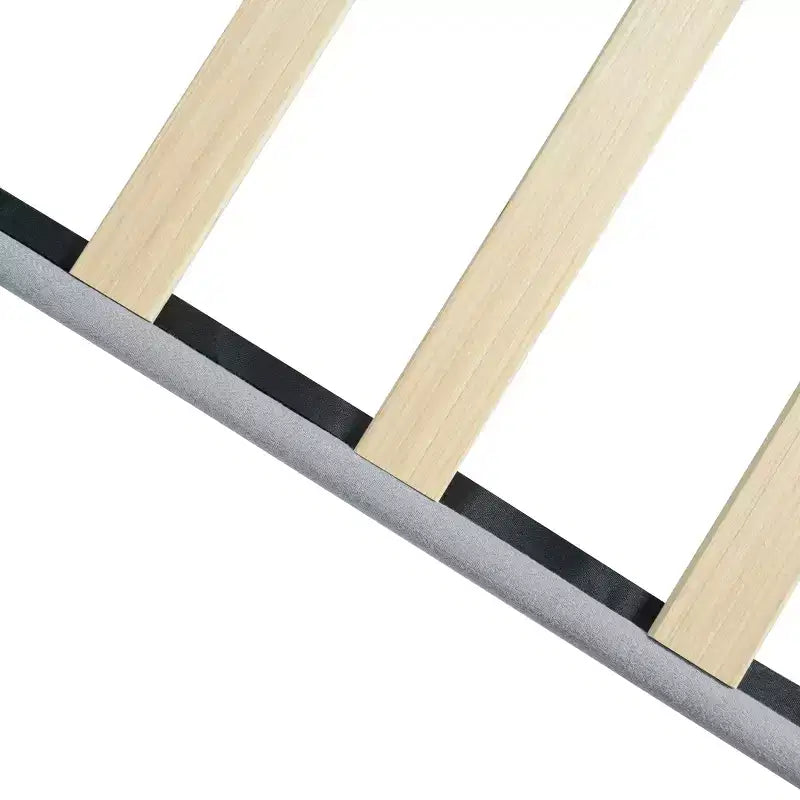 Lit plateforme capitonné double Homy Casa avec support de matelas à lattes en bois