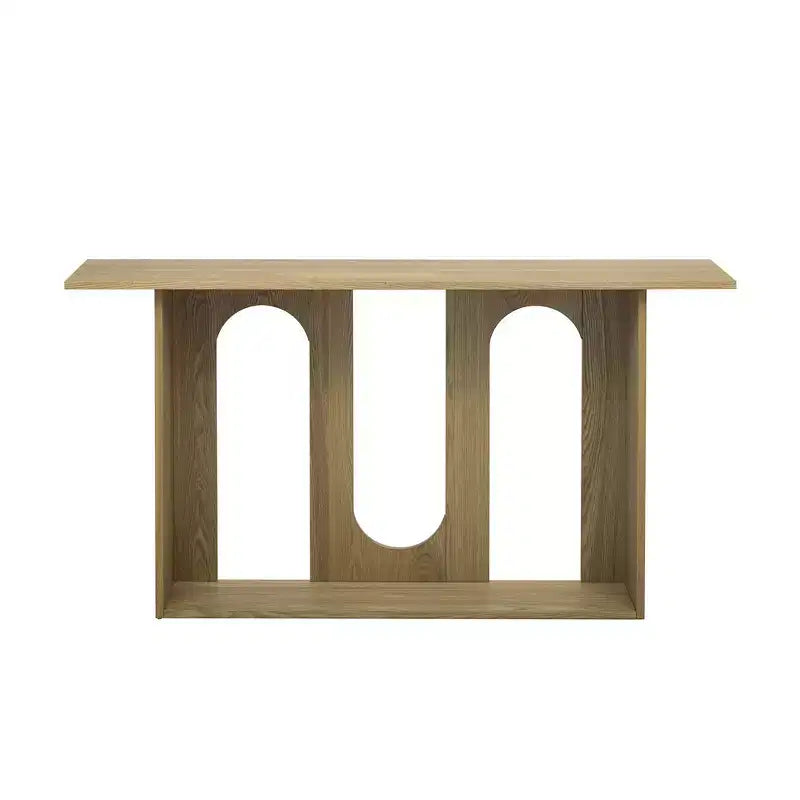 Table console moderne incurvée Homy Casa avec étagère ouverte pour entrée ou salon