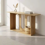 Table console moderne incurvée Homy Casa avec étagère ouverte pour entrée ou salon