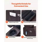 Canapé inclinable deux places VEVOR, canapé inclinable électrique avec chauffage et massage et minuterie, canapé inclinable électrique en cuir PU avec ports USB, marron