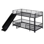 MAYEERTY Lit superposé double en métal, toboggan de sécurité, chambre d'enfant, blanc