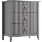 Commode à 3 tiroirs cannelés Acekool 27,6, armoire de rangement moderne avec tiroirs profonds
