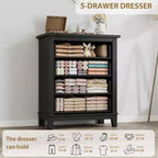 Acekool Commode à 4 tiroirs, Armoire verticale haute avec tiroirs de rangement profonds, Organisateur de placard moderne pour chambre à coucher et salon