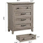 Acekool Commode à 4 tiroirs, Armoire verticale haute avec tiroirs de rangement profonds, Organisateur de placard moderne pour chambre à coucher et salon