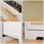 Commode Acekool en rotin à 10 tiroirs, commode de style ferme moderne de 150 cm de large, organisateur de rangement pour chambre, salon, entrée