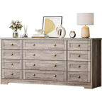 Commode Acekool à 12 tiroirs, large commode moderne et meuble TV pour téléviseur de 65 pouces, organisateur de rangement pour chambre, salon, couloir