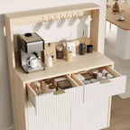 Acekool Buffet Flûté avec 2 Tiroirs et Étagères Réglables, Console Bar à Café Moderne pour Salle à Manger, Cuisine, Couloir