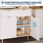 Acekool Buffet Flûté avec 2 Tiroirs et Étagères Réglables, Console Bar à Café Moderne pour Salle à Manger, Cuisine, Couloir