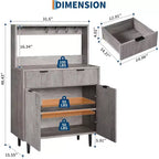 Acekool Buffet Flûté avec 2 Tiroirs et Étagères Réglables, Console Bar à Café Moderne pour Salle à Manger, Cuisine, Couloir