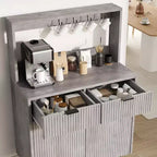 Acekool Buffet Flûté avec 2 Tiroirs et Étagères Réglables, Console Bar à Café Moderne pour Salle à Manger, Cuisine, Couloir