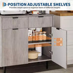 Acekool Buffet Flûté avec 2 Tiroirs et Étagères Réglables, Console Bar à Café Moderne pour Salle à Manger, Cuisine, Couloir