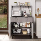 Acekool Buffet Flûté avec 2 Tiroirs et Étagères Réglables, Console Bar à Café Moderne pour Salle à Manger, Cuisine, Couloir