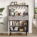 Acekool Fluted Sideboard Buffet Cabinet with 2 Drawers & Adjustable Shelves, Modern Coffee Bar Console for Dining Room, Kitchen, Hallway
