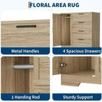 Armoire de chambre en bois Acekool, meuble de rangement de 43,3 po avec 4 tiroirs, porte et tringle de penderie