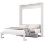 Cadre de lit escamotable pleine grandeur Whisen et lit mural pliant avec armoire de 61,5 po et bureau combiné