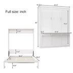Cadre de lit escamotable pleine grandeur Whisen et lit mural pliant avec armoire de 61,5 po et bureau combiné