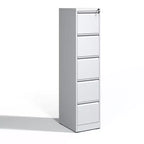 Meuble de classement vertical à 5 tiroirs avec serrure, armoire de classement métallique verrouillable pour bureau à domicile, armoire de rangement de dossiers pour format A4/Lettre/Légal