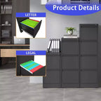 Meuble de classement vertical à 5 tiroirs avec serrure, armoire de classement métallique verrouillable pour bureau à domicile, armoire de rangement de dossiers pour format A4/Lettre/Légal