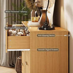Commode moderne en bois à 8 tiroirs cannelés de 55" avec poignées métalliques - Organisateur de rangement polyvalent et meuble TV pour chambre et salon.