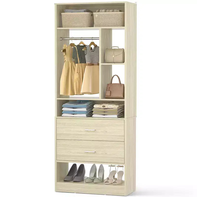 Système de rangement Besiost avec 2 tiroirs en bois