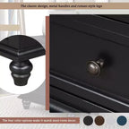 Table de chevet avec 3 tiroirs, pieds en bois massif, tablette coulissante en bois de pin, table d'appoint moderne.