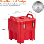 Bac isotherme de transport alimentaire, capacité de 20,8 L, boîte chaude empilable, avec cuillère, roues et fermeture sécurisée, pour la restauration, les réunions de famille, les cantines, les restaurants
