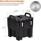Bac isotherme de transport alimentaire, capacité de 20,8 L, boîte chaude empilable, avec cuillère, roues et fermeture sécurisée, pour la restauration, les réunions de famille, les cantines, les restaurants