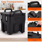 Bac isotherme de transport alimentaire, capacité de 20,8 L, boîte chaude empilable, avec cuillère, roues et fermeture sécurisée, pour la restauration, les réunions de famille, les cantines, les restaurants