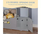 Étagère à Livres et Organisateur de Rangement de Jouets pour Enfants à 3 Niveaux avec Lumière à Détecteur de Mouvement C Porte-Livres en Bois pour Salles de Jeux, Salles de Classe et Chambres à Coucher