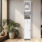 Meuble haut de salle de bain, 66,9" Armoire autoportante moderne avec étagère ouverte, tiroir et porte pour l'organisation de la salle de bain, Meuble de rangement