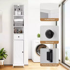 Meuble haut de salle de bain, 66,9" Armoire autoportante moderne avec étagère ouverte, tiroir et porte pour l'organisation de la salle de bain, Meuble de rangement