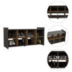Meuble à chaussures pour entrée, finition acajou café, rangement 8 paires, entrée, vestiaire