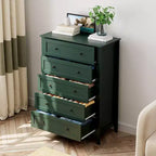 Acekool Commode en bois à 5 tiroirs, armoire moderne minimaliste avec poignées métalliques pour chambre à coucher, salon, couloir