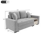 Christopher Knight Home Arvi Causeuse moderne en chenille de 79,3 po avec console, accoudoir de rangement et oreillers