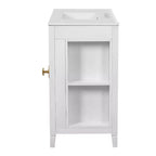 Meuble-lavabo de salle de bain 36 po avec rangement, armoire de plancher de salle de bain en bois avec tiroirs et portes à fermeture amortie,