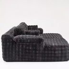 Karl Home | Canapé-lit de salon surdimensionné en polaire bouclée de 93 pouces de large Grand canapé sans accoudoirs King Size pour salon