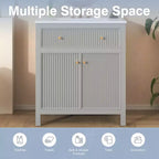 Meuble-lavabo de salle de bain de 30 po avec évier, armoire de rangement de salle de bain avec tiroirs et portes à fermeture douce, meuble-lavabo simple, gris