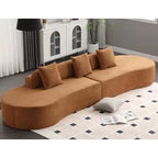 Canapé incurvé GDFStudio Xevor 130,5, moderne, 4 places, rembourré en tissu éponge, avec 3 coussins